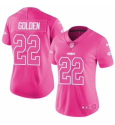 Women's Nike Kansas City Chiefs #22 Robert Golden Limited Pink Rush Fashion NFL Jersey