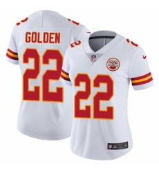 Women's Nike Kansas City Chiefs #22 Robert Golden White Vapor Untouchable Limited Player NFL Jersey