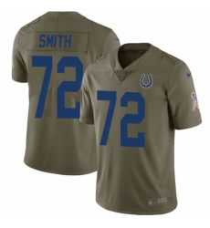 Men's Nike Indianapolis Colts #72 Braden Smith Limited Olive 2017 Salute to Service NFL Jersey