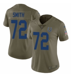 Women's Nike Indianapolis Colts #72 Braden Smith Limited Olive 2017 Salute to Service NFL Jersey