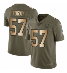 Youth Nike Indianapolis Colts #57 Kemoko Turay Limited Olive/Gold 2017 Salute to Service NFL Jersey