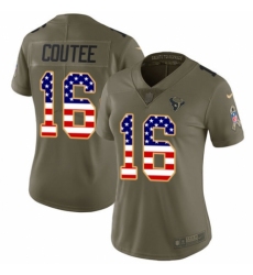 Women's Nike Houston Texans #16 Keke Coutee Limited Olive/USA Flag 2017 Salute to Service NFL Jersey