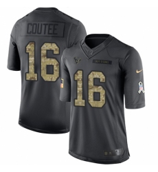 Youth Nike Houston Texans #16 Keke Coutee Limited Black 2016 Salute to Service NFL Jersey