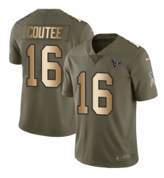 Youth Nike Houston Texans #16 Keke Coutee Limited Olive/Gold 2017 Salute to Service NFL Jersey