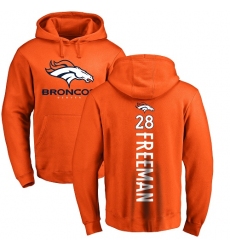 NFL Nike Denver Broncos #28 Royce Freeman Orange Backer Pullover Hoodie