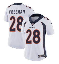 Women Nike Denver Broncos #28 Royce Freeman White Vapor Untouchable Limited Player NFL Jersey