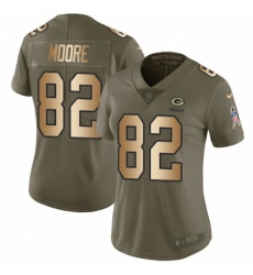 Women's Nike Green Bay Packers #82 J'Mon Moore Limited Olive/Gold 2017 Salute to Service NFL Jersey