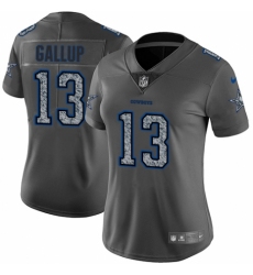 Women's Nike Dallas Cowboys #13 Michael Gallup Gray Static Vapor Untouchable Limited NFL Jersey