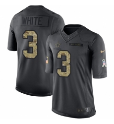 Men's Nike Dallas Cowboys #3 Mike White Limited Black 2016 Salute to Service NFL Jersey