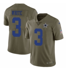 Men's Nike Dallas Cowboys #3 Mike White Limited Olive 2017 Salute to Service NFL Jersey