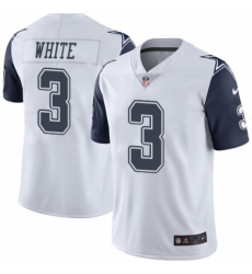 Men's Nike Dallas Cowboys #3 Mike White Limited White Rush Vapor Untouchable NFL Jersey