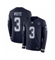 Youth Nike Dallas Cowboys #3 Mike White Limited Navy Blue Therma Long Sleeve NFL Jersey