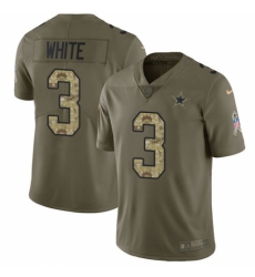 Youth Nike Dallas Cowboys #3 Mike White Limited Olive/Camo 2017 Salute to Service NFL Jersey
