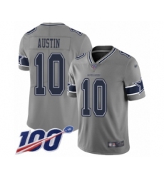 Men's Dallas Cowboys #10 Tavon Austin Limited Gray Inverted Legend 100th Season Football Jersey