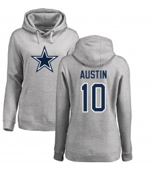 NFL Women's Nike Dallas Cowboys #10 Tavon Austin Ash Name & Number Logo Pullover Hoodie