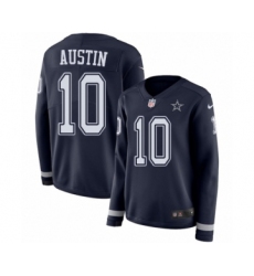 Women's Nike Dallas Cowboys #10 Tavon Austin Limited Navy Blue Therma Long Sleeve NFL Jersey
