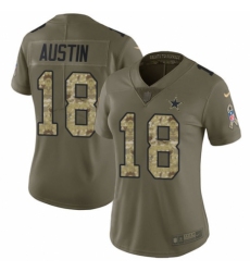 Women's Nike Dallas Cowboys #18 Tavon Austin Limited Olive/Camo 2017 Salute to Service NFL Jersey