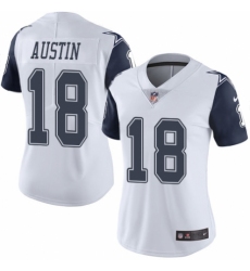 Women's Nike Dallas Cowboys #18 Tavon Austin Limited White Rush Vapor Untouchable NFL Jersey