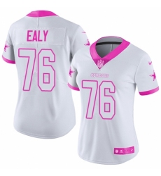 Women's Nike Dallas Cowboys #76 Kony Ealy Limited White/Pink Rush Fashion NFL Jersey