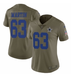 Women's Nike Dallas Cowboys #63 Marcus Martin Limited Olive 2017 Salute to Service NFL Jersey