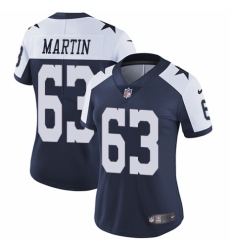 Women's Nike Dallas Cowboys #63 Marcus Martin Navy Blue Throwback Alternate Vapor Untouchable Limited Player NFL Jersey
