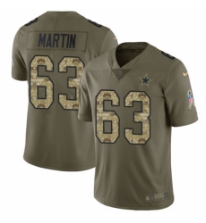 Youth Nike Dallas Cowboys #63 Marcus Martin Limited Olive/Camo 2017 Salute to Service NFL Jersey