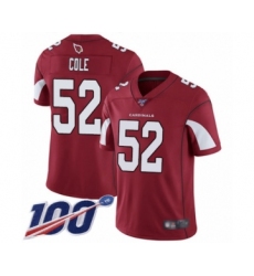 Men's Arizona Cardinals #52 Mason Cole Red Team Color Vapor Untouchable Limited Player 100th Season Football Jersey