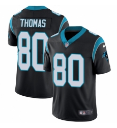 Men's Nike Carolina Panthers #80 Ian Thomas Black Team Color Vapor Untouchable Limited Player NFL Jersey