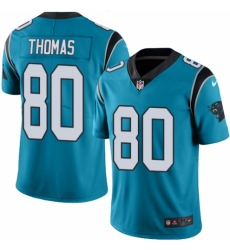 Men's Nike Carolina Panthers #80 Ian Thomas Limited Blue Rush Vapor Untouchable NFL Jersey