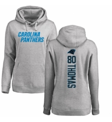 NFL Women's Nike Carolina Panthers #80 Ian Thomas Ash Backer Pullover Hoodie