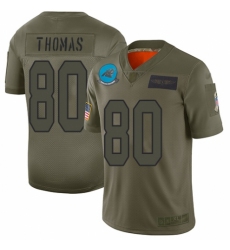 Women's Carolina Panthers #80 Ian Thomas Limited Camo 2019 Salute to Service Football Jersey