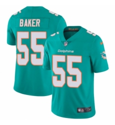 Youth Nike Miami Dolphins #55 Jerome Baker Aqua Green Team Color Vapor Untouchable Limited Player NFL Jersey