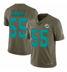 Youth Nike Miami Dolphins #55 Jerome Baker Limited Olive 2017 Salute to Service NFL Jersey