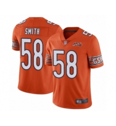 Men's Chicago Bears #58 Roquan Smith Orange Alternate 100th Season Limited Football Jersey