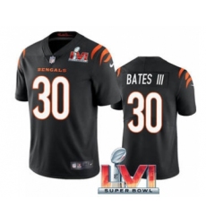Men's Cincinnati Bengals #30 Jessie Bates III 2022 Black Super Bowl LVI Vapor Limited Stitched Jersey