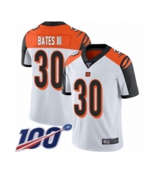 Men's Cincinnati Bengals #30 Jessie Bates III White Vapor Untouchable Limited Player 100th Season Football Jersey