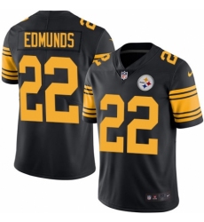 Men's Nike Pittsburgh Steelers #22 Terrell Edmunds Limited Black Rush Vapor Untouchable NFL Jersey