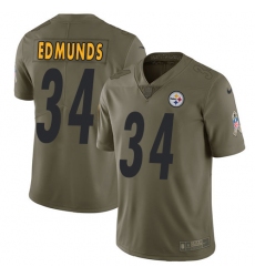 Men's Nike Pittsburgh Steelers #34 Terrell Edmunds Limited Olive 2017 Salute to Service NFL Jersey