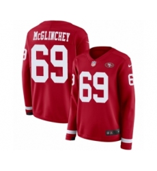 Women's Nike San Francisco 49ers #69 Mike McGlinchey Limited Red Therma Long Sleeve NFL Jersey