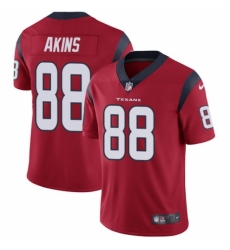 Men's Nike Houston Texans #88 Jordan Akins Red Alternate Vapor Untouchable Limited Player NFL Jersey