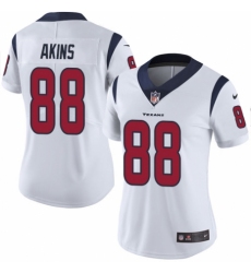 Women's Nike Houston Texans #88 Jordan Akins White Vapor Untouchable Limited Player NFL Jersey