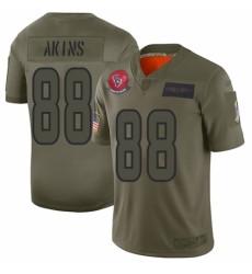 Youth Houston Texans #88 Jordan Akins Limited Camo 2019 Salute to Service Football Jersey