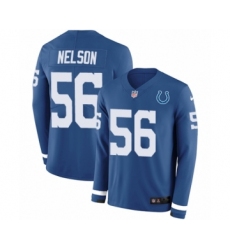 Men's Nike Indianapolis Colts #56 Quenton Nelson Limited Blue Therma Long Sleeve NFL Jersey Men's Nike Indianapolis Colts #56 Quenton Nelson Limited Blue Therma Long Sleeve NFL Jersey