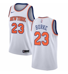 Men's Nike New York Knicks #23 Trey Burke Authentic White NBA Jersey - Association Edition