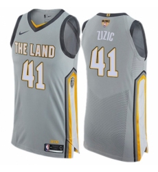 Men's Nike Cleveland Cavaliers #41 Ante Zizic Authentic Gray 2018 NBA Finals Bound NBA Jersey - City Edition