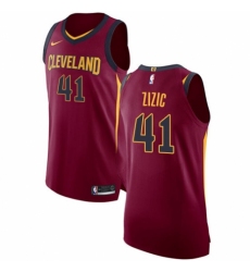 Men's Nike Cleveland Cavaliers #41 Ante Zizic Authentic Maroon NBA Jersey - Icon Edition