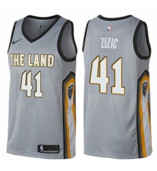 Men's Nike Cleveland Cavaliers #41 Ante Zizic Swingman Gray NBA Jersey - City Edition