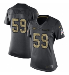 Women's Nike San Francisco 49ers #59 Korey Toomer Limited Black 2016 Salute to Service NFL Jersey
