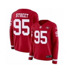 Women's Nike San Francisco 49ers #95 Kentavius Street Limited Red Therma Long Sleeve NFL Jersey
