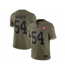 Men's San Francisco 49ers #54 Fred Warner 2022 Olive Salute To Service Limited Stitched Jersey